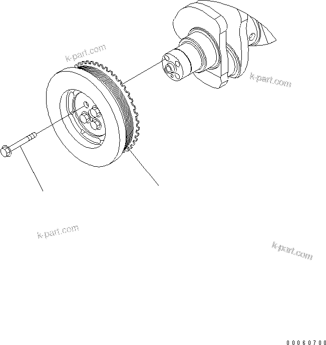 Komatsu parts book diagram for SAA6D107E-1KB-W S/N 30909615-UP: DAMPER