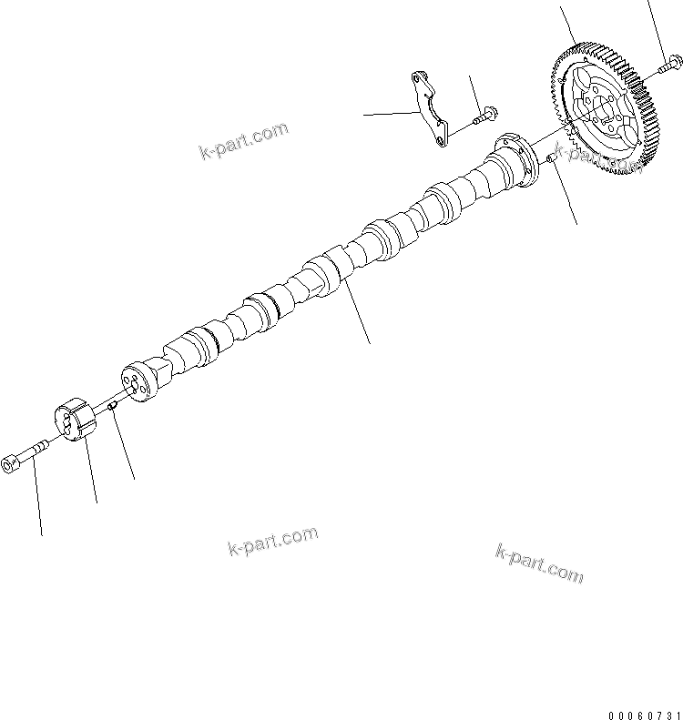 Komatsu parts book diagram for SAA6D107E-1KB-W S/N 30909615-UP: CAMSHAFT