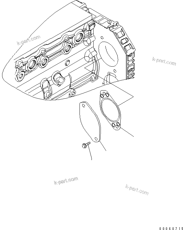 Komatsu parts book diagram for SAA6D107E-1KB-W S/N 30909615-UP: FRONT GEAR TRAIN COVER