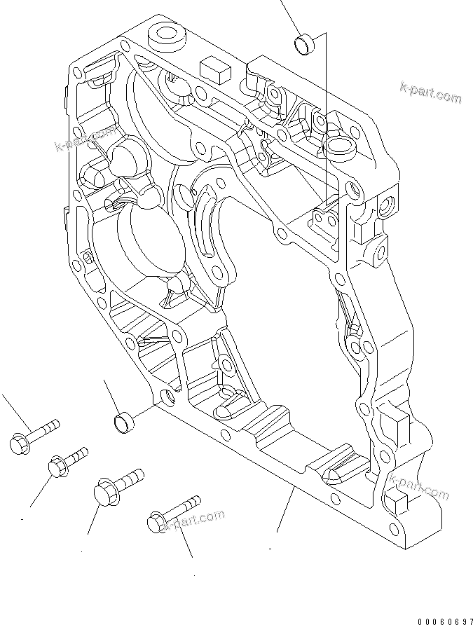 Komatsu parts book diagram for SAA6D107E-1KB-W S/N 30909615-UP: REAR GEAR HOUSING