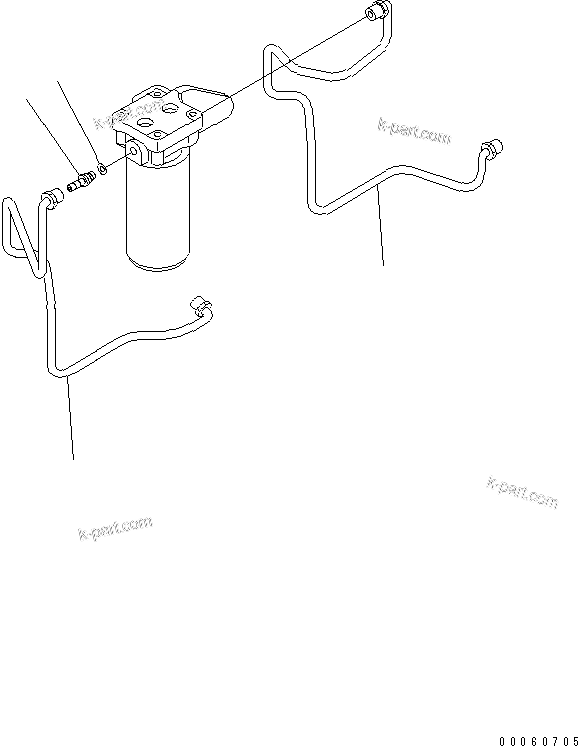 Komatsu parts book diagram for SAA6D107E-1KB-W S/N 30909615-UP: FUEL FILTER PIPING (1/2)
