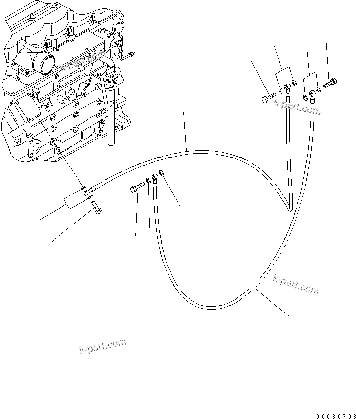 Komatsu parts book diagram for SAA6D107E-1KB-W S/N 30909615-UP: FUEL FILTER PIPING (2/2)