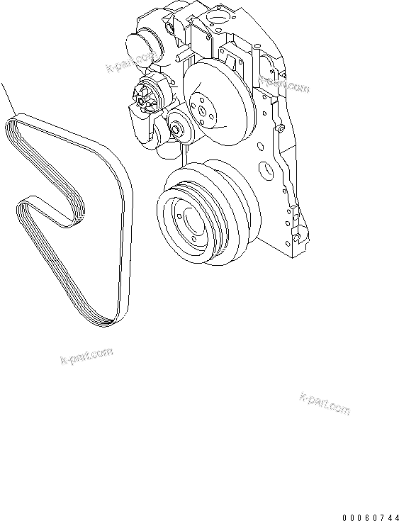 Komatsu parts book diagram for SAA6D107E-1KB-W S/N 30909615-UP: COOLING FAN BELT