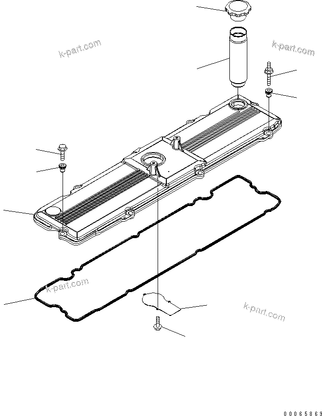 Komatsu parts book diagram for SAA6D114E-3 S/N .-UP: VALVE COVER