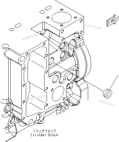 Komatsu parts book diagram for SAA6D114E-3 S/N .-UP: CYLINDER BLOCK (COOLANT HEATER PORT PLUG)