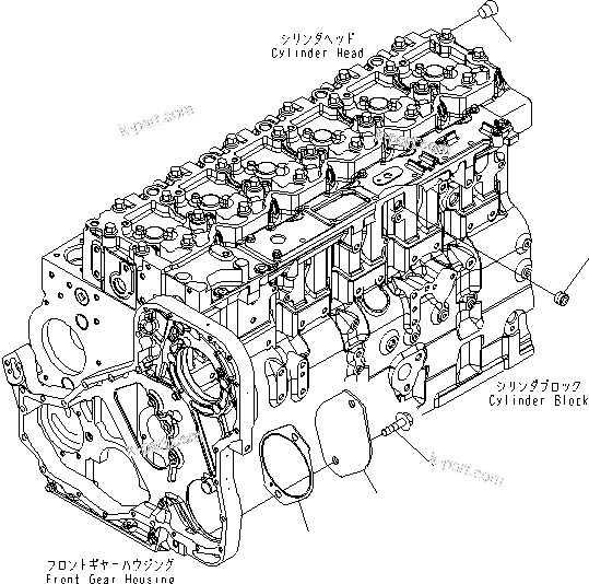 Komatsu parts book diagram for SAA6D114E-3 S/N .-UP: FRONT GEAR TRAIN ACCESSORY COVER
