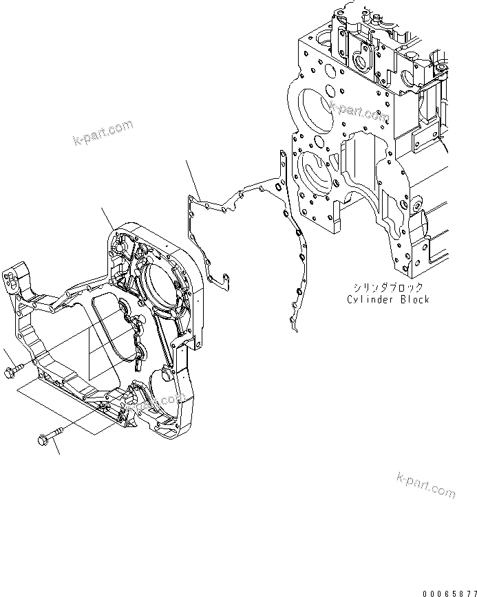 Komatsu parts book diagram for SAA6D114E-3 S/N .-UP: FRONT GEAR HOUSING