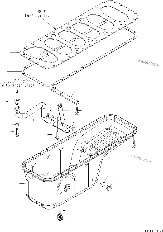 Komatsu parts book diagram for SAA6D114E-3 S/N .-UP: OIL PAN