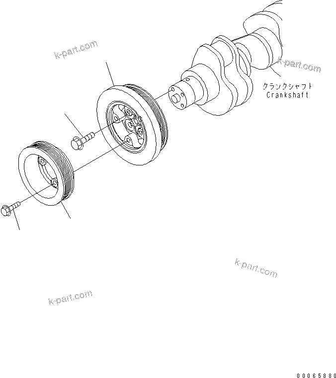 Komatsu parts book diagram for SAA6D114E-3 S/N .-UP: VIBRATION DAMPER