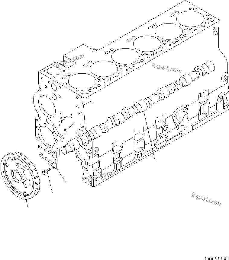 Komatsu parts book diagram for SAA6D114E-3 S/N .-UP: CAMSHAFT