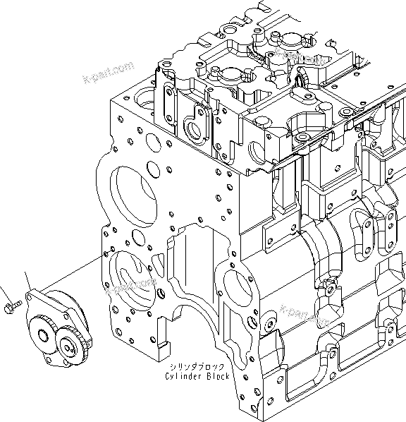 Komatsu parts book diagram for SAA6D114E-3 S/N .-UP: LUBRICATING OIL PUMP