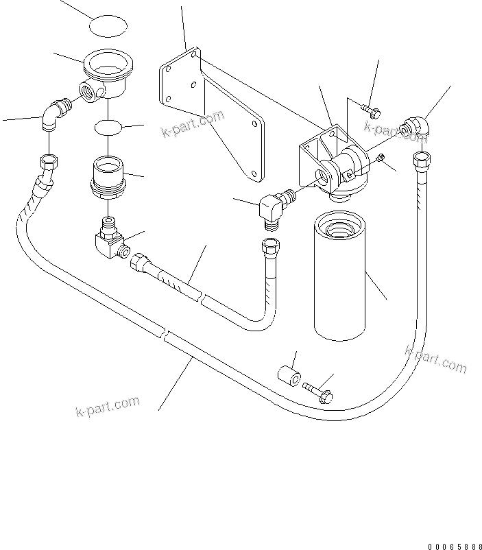 Komatsu parts book diagram for SAA6D114E-3 S/N .-UP: LUBRICATING OIL FILTER AND PIPING