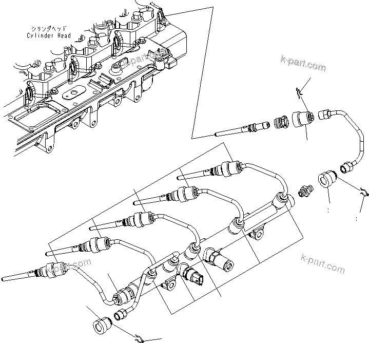 Komatsu parts book diagram for SAA6D114E-3 S/N .-UP: FUEL INJECTION CONNECTOR COVERS