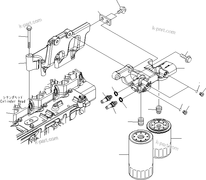 Komatsu parts book diagram for SAA6D114E-3 S/N .-UP: FUEL FILTER