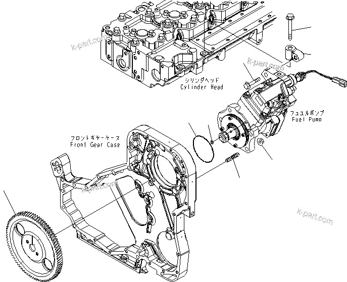Komatsu parts book diagram for SAA6D114E-3 S/N .-UP: FUEL INJECTION PUMP MOUNTING