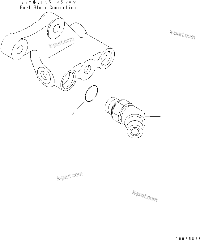 Komatsu parts book diagram for SAA6D114E-3 S/N .-UP: FUEL INLET FITTING