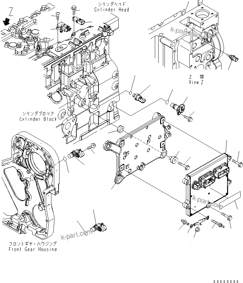 Komatsu parts book diagram for SAA6D114E-3 S/N .-UP: FUEL INJECTION CONTROLLER