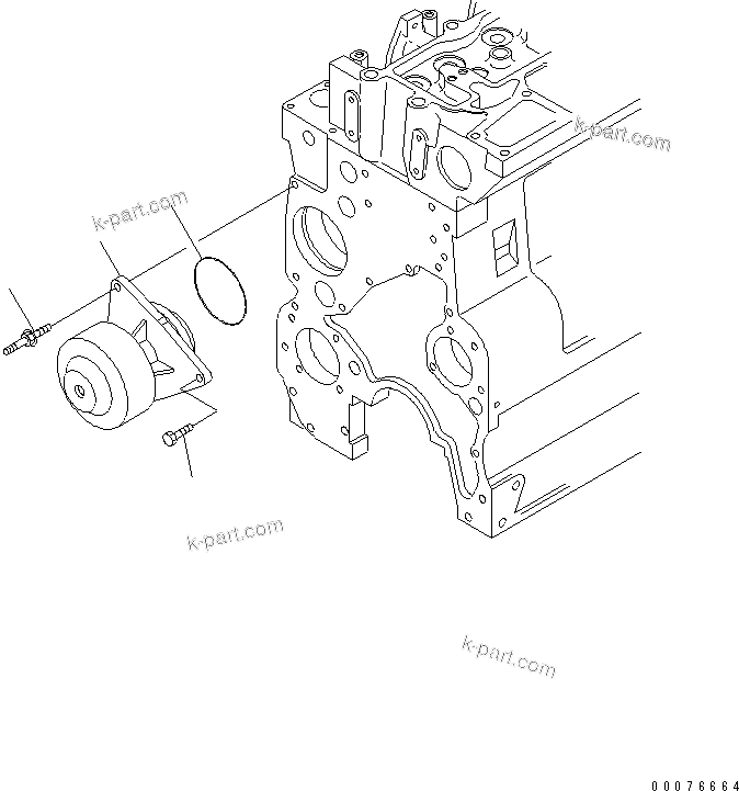 Komatsu parts book diagram for SAA6D114E-3 S/N .-UP: WATER PUMP
