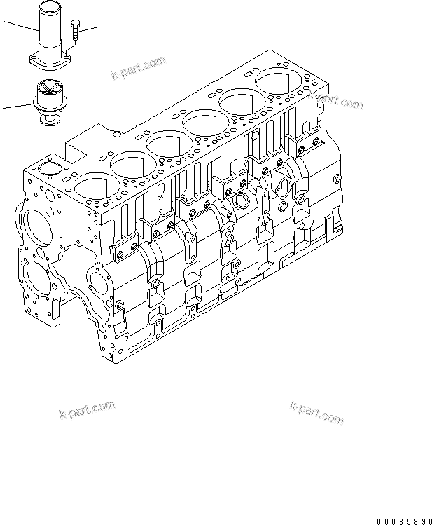 Komatsu parts book diagram for SAA6D114E-3 S/N .-UP: THERMOSTAT AND WATER OUTLET CONNECTION