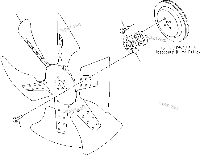 Komatsu parts book diagram for SAA6D114E-3 S/N .-UP: COOLING FAN