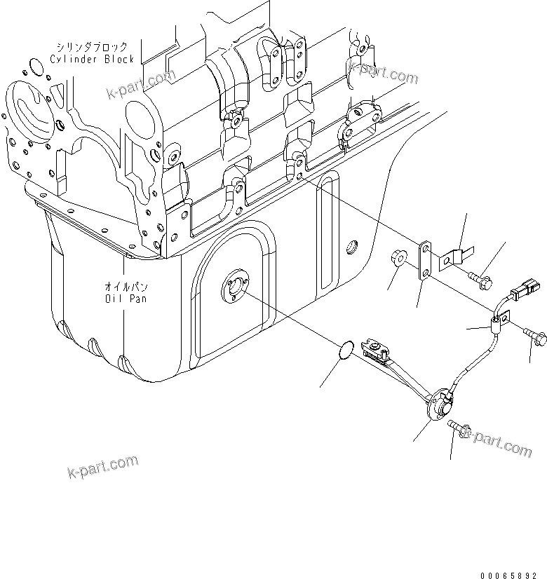 Komatsu parts book diagram for SAA6D114E-3 S/N .-UP: OIL LEVEL SENSOR