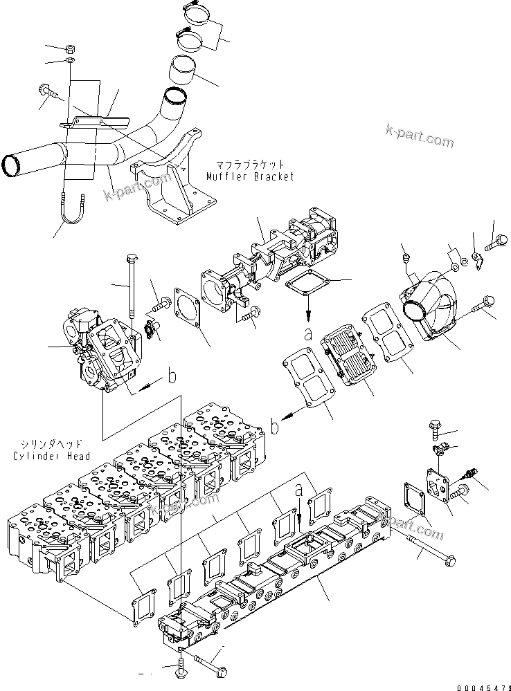 Komatsu parts book diagram for SAA6D125E-5 S/N 560001-UP: AIR INTAKE MANIFOLD AND CONNECTION