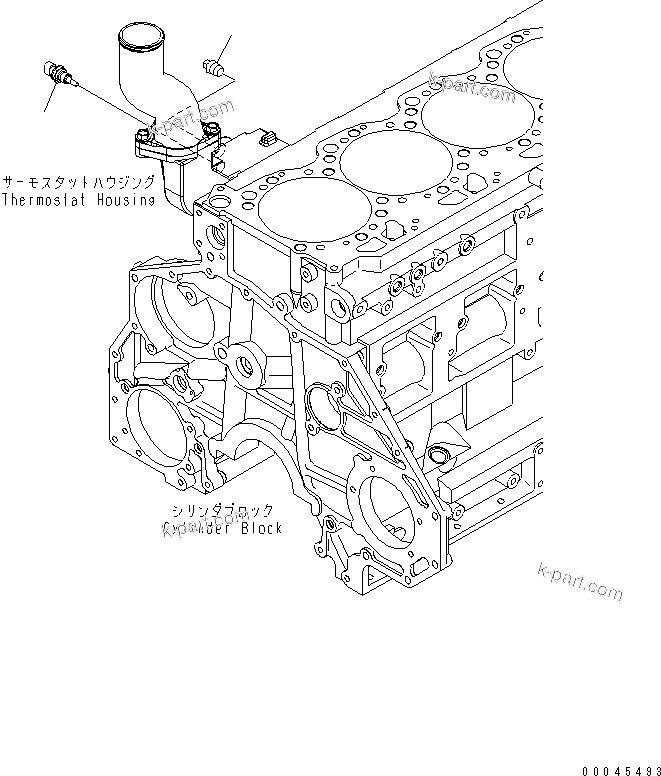 Komatsu parts book diagram for SAA6D125E-5 S/N 560001-UP: WATER TEMPERATURE SENSOR