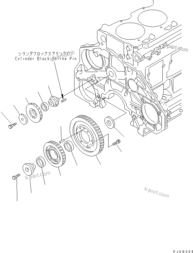 Komatsu parts book diagram for SAA6D125E-5 S/N 560001-UP: IDLER GEAR
