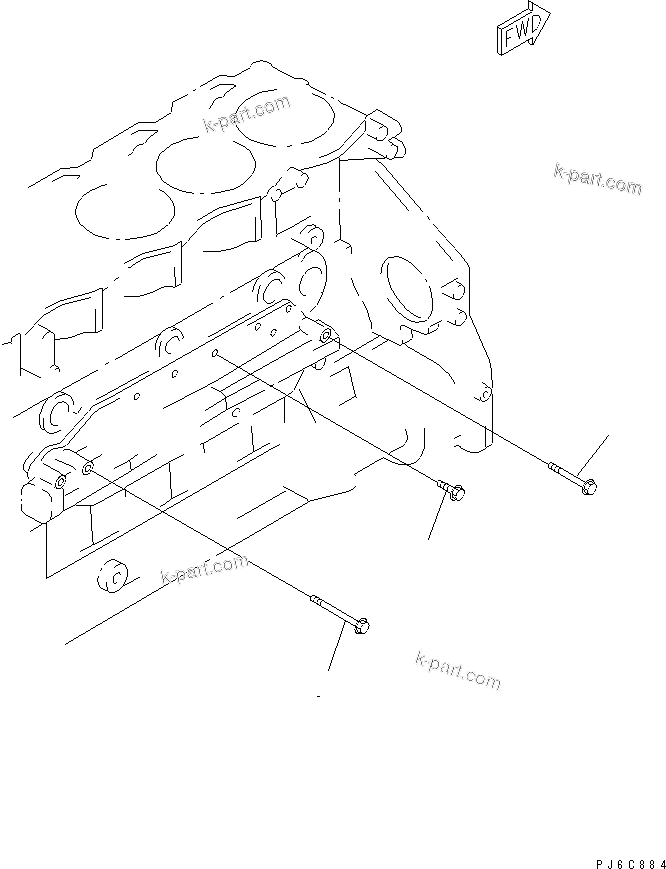 Komatsu parts book diagram for SAA6D125E-5 S/N 560001-UP: OIL COOLER MOUNTING PARTS