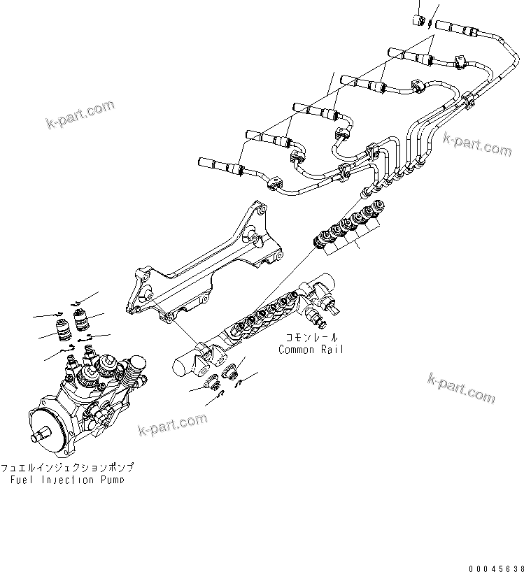 Komatsu parts book diagram for SAA6D125E-5 S/N 560001-UP: OTHER PARTS FOR FUEL PIPING