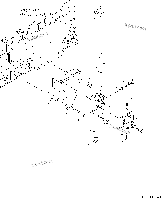 Komatsu parts book diagram for SAA6D125E-5 S/N 560001-UP: PRIMING PUMP AND PIPING