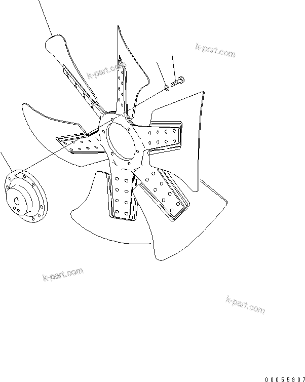Komatsu parts book diagram for SAA6D125E-5 S/N 560001-UP: FAN SUB ASSEMBLY
