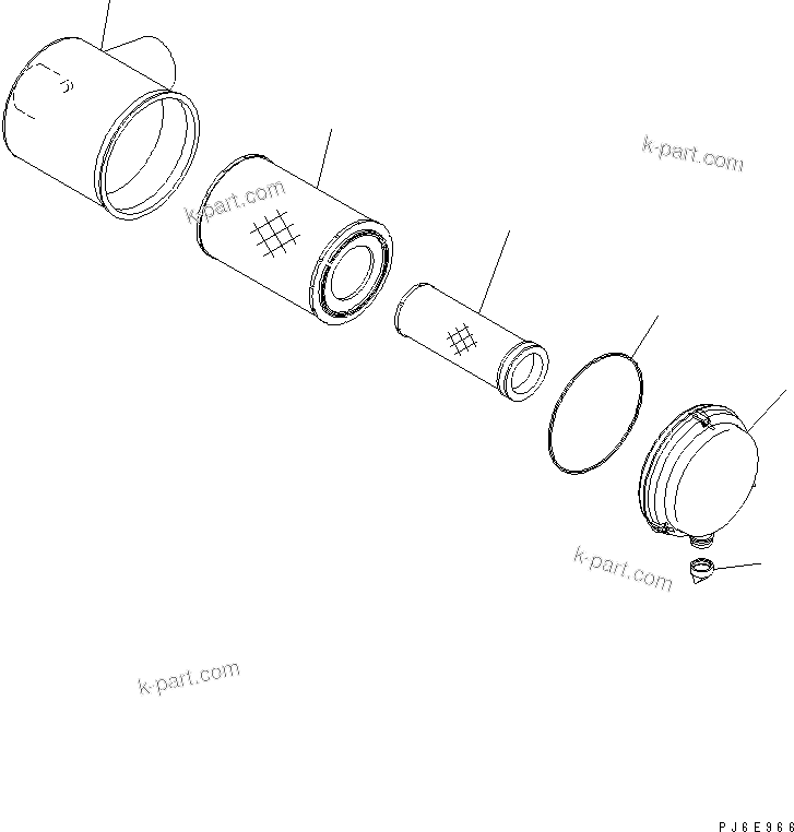 Komatsu parts book diagram for SAA6D125E-5 S/N 560001-UP: AIR CLEANER