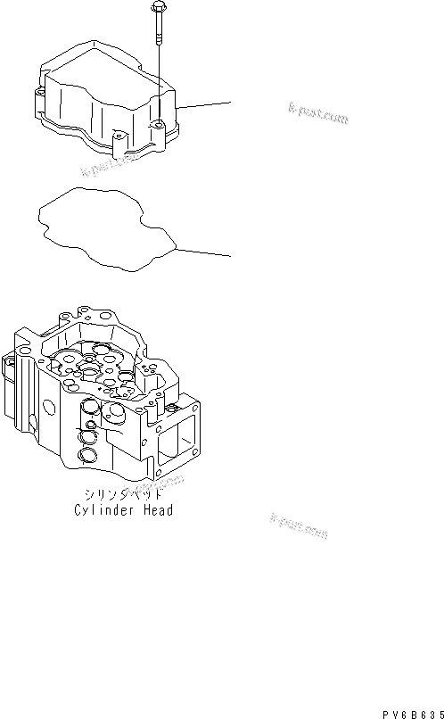 Komatsu parts book diagram for SAA6D140E-5E S/N 530001-UP: CYLINDER HEAD COVER