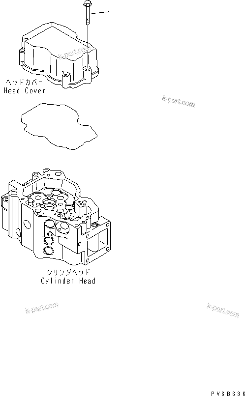 Komatsu parts book diagram for SAA6D140E-5E S/N 530001-UP: HEAD COVER MOUNTING BOLT
