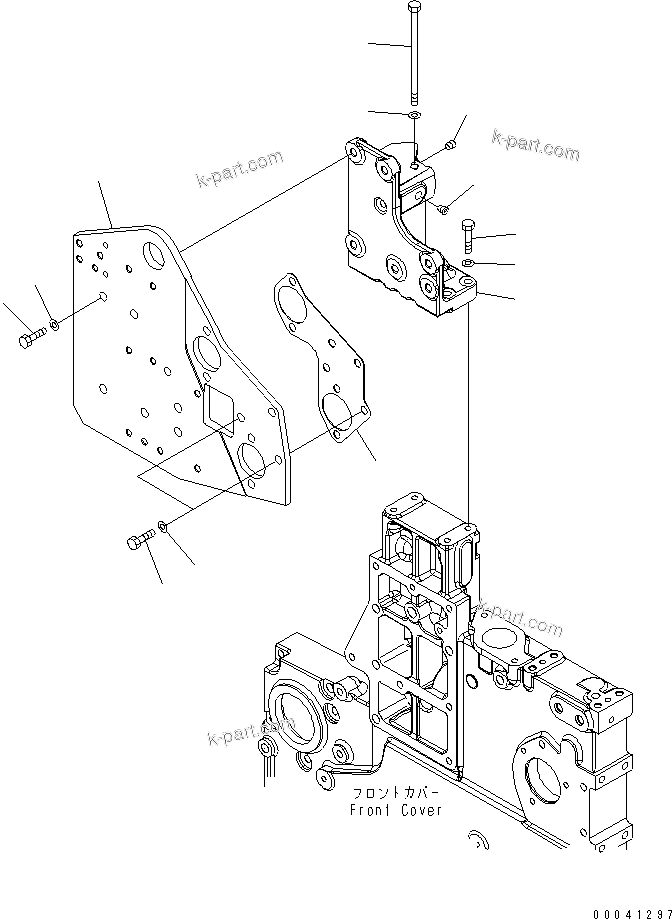 Komatsu parts book diagram for SAA6D140E-5E S/N 530001-UP: EXHAUST GAS RECIRCULATION VALVE (6/7) (ENGINE FRONT HANGER)(#530008-530698)