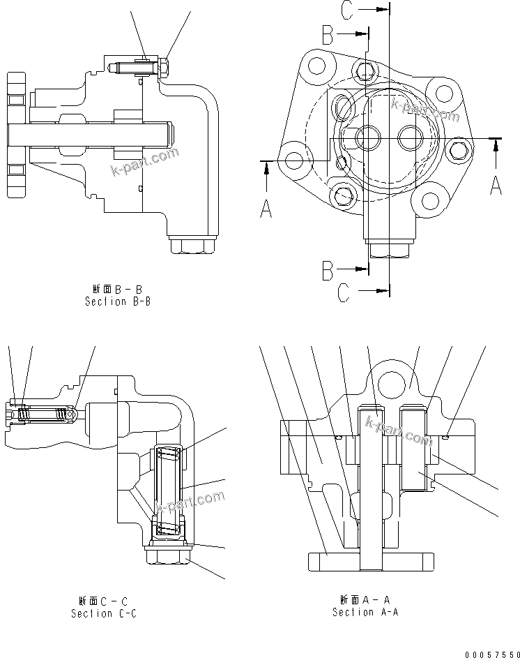 Komatsu parts book diagram for SAA6D140E-5E S/N 530001-UP: EXHAUST GAS RECIRCULATION OIL PUMP (INNER PARTS)(#530008-)