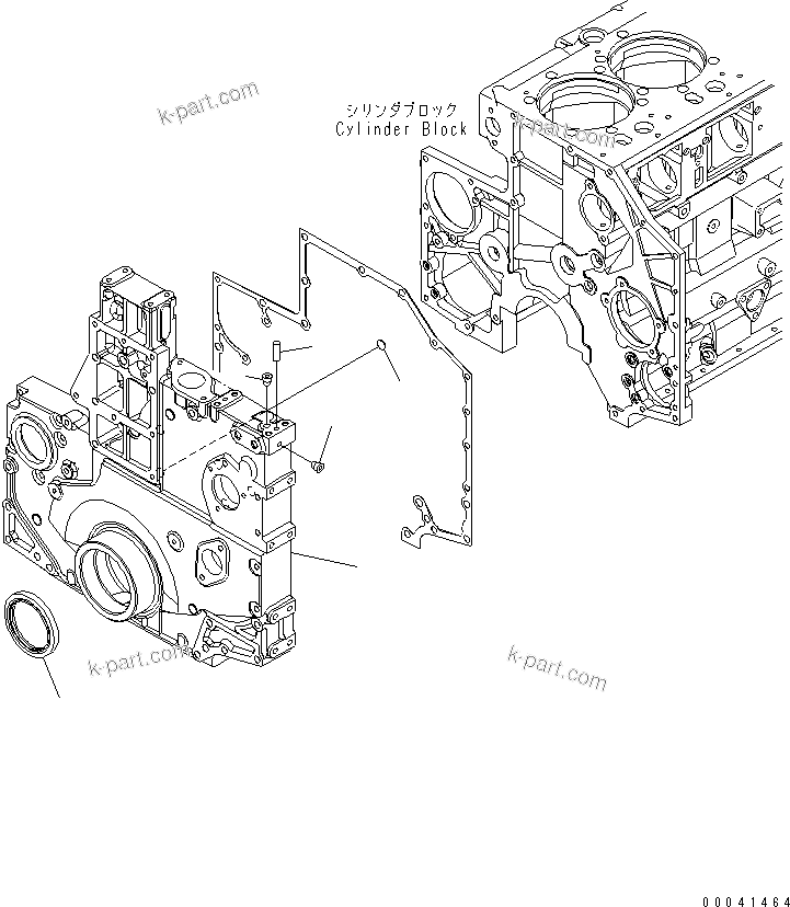 Komatsu parts book diagram for SAA6D140E-5E S/N 530001-UP: FRONT COVER(#531457-)