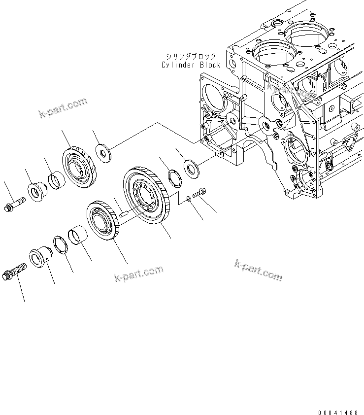 Komatsu parts book diagram for SAA6D140E-5E S/N 530001-UP: IDLER GEAR