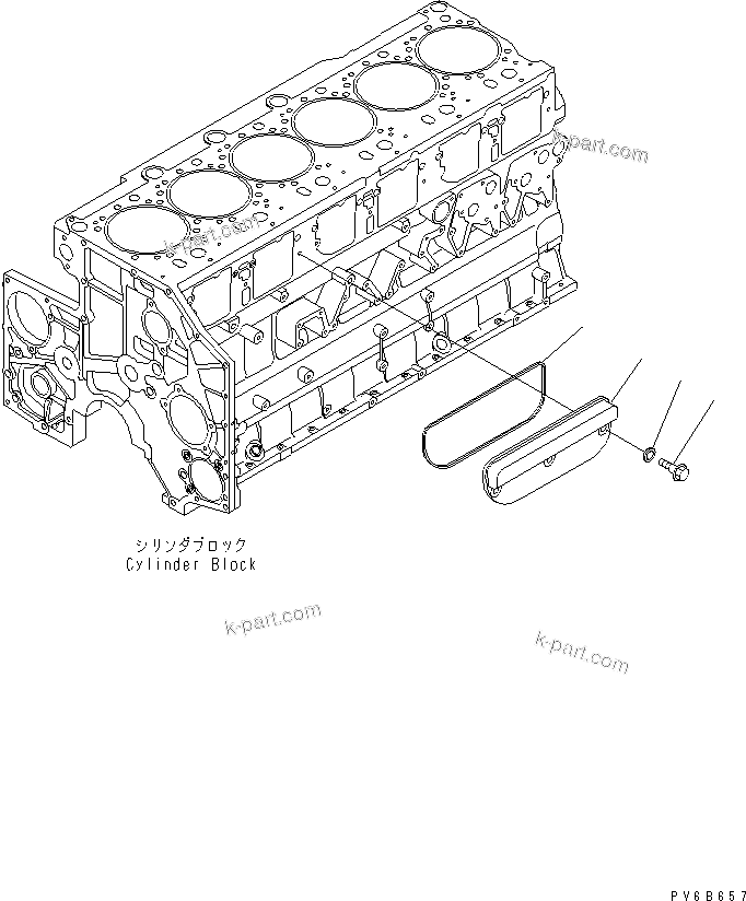 Komatsu parts book diagram for SAA6D140E-5E S/N 530001-UP: CAM FOLLOWER COVER