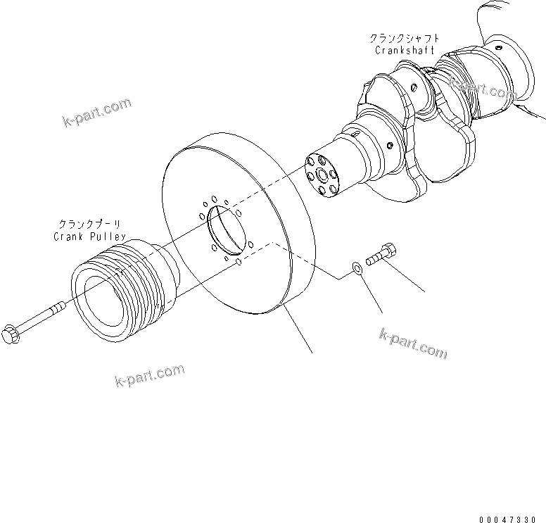 Komatsu parts book diagram for SAA6D140E-5E S/N 530001-UP: VIBRATION DAMPER(#530008-)