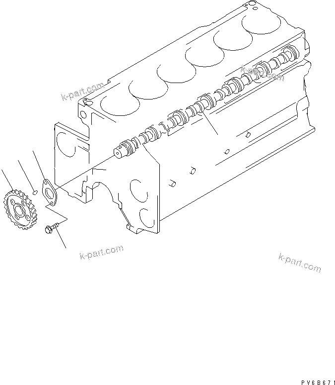 Komatsu parts book diagram for SAA6D140E-5E S/N 530001-UP: CAMSHAFT