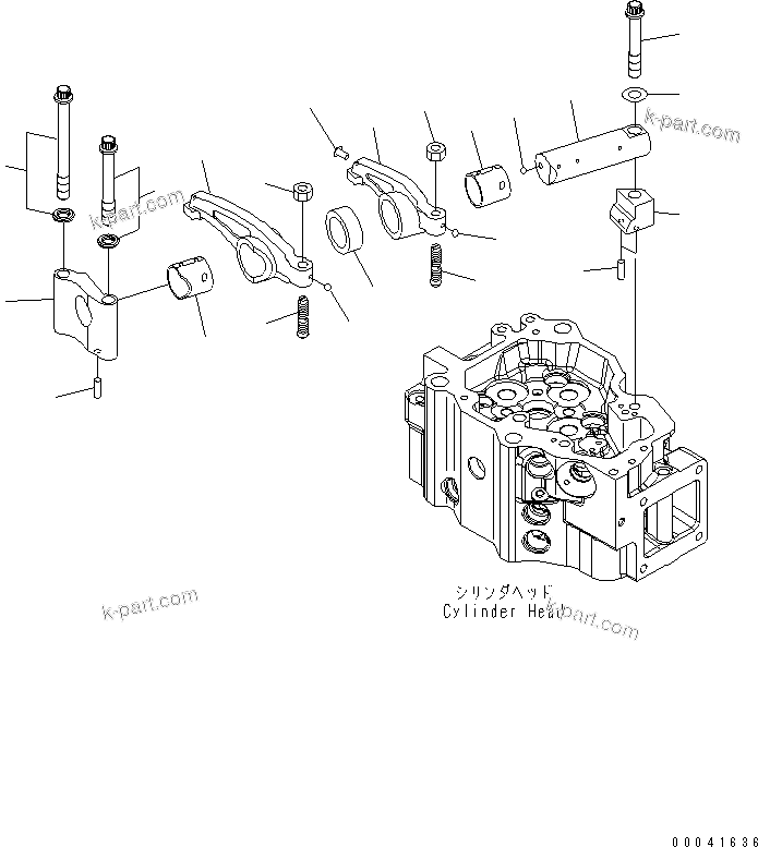 Komatsu parts book diagram for SAA6D140E-5E S/N 530001-UP: ROCKER ARM
