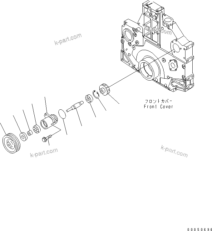 Komatsu parts book diagram for SAA6D140E-5E S/N 530001-UP: FRONT POWER TAKE OFF(#530054-)