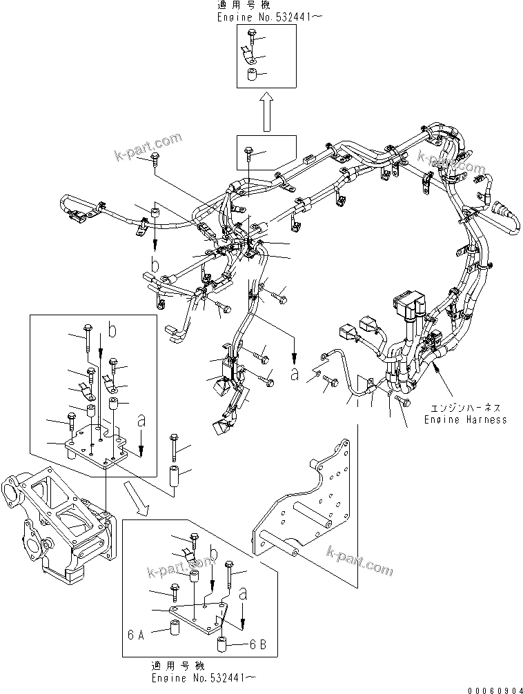 Komatsu parts book diagram for SAA6D140E-5E S/N 530001-UP: ELECTRICAL WIRING (4/4)(#530699-)