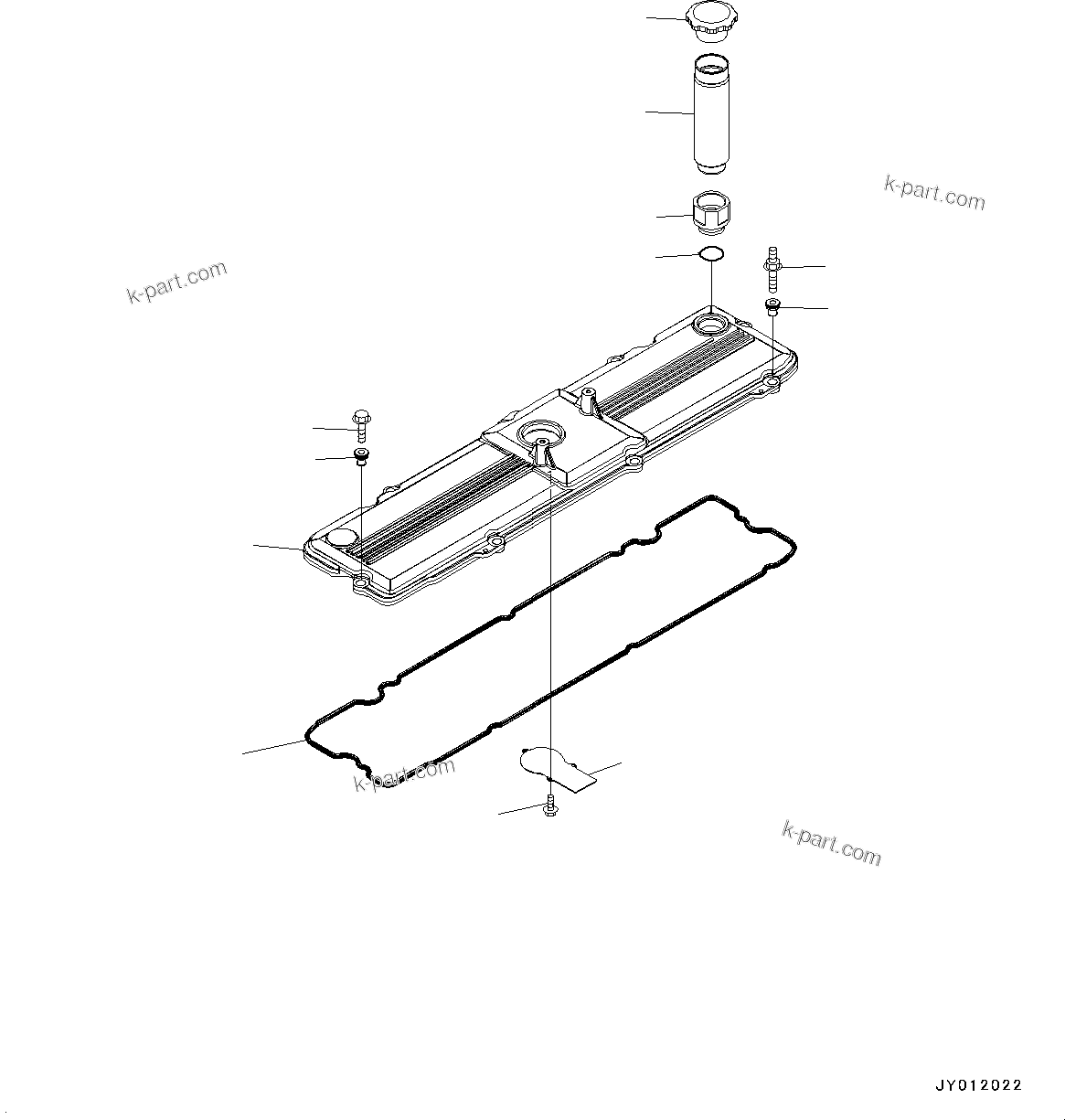 Komatsu parts book diagram for SAA6D114E-3D S/N 26852735-UP: CYLINDER HEAD COVER