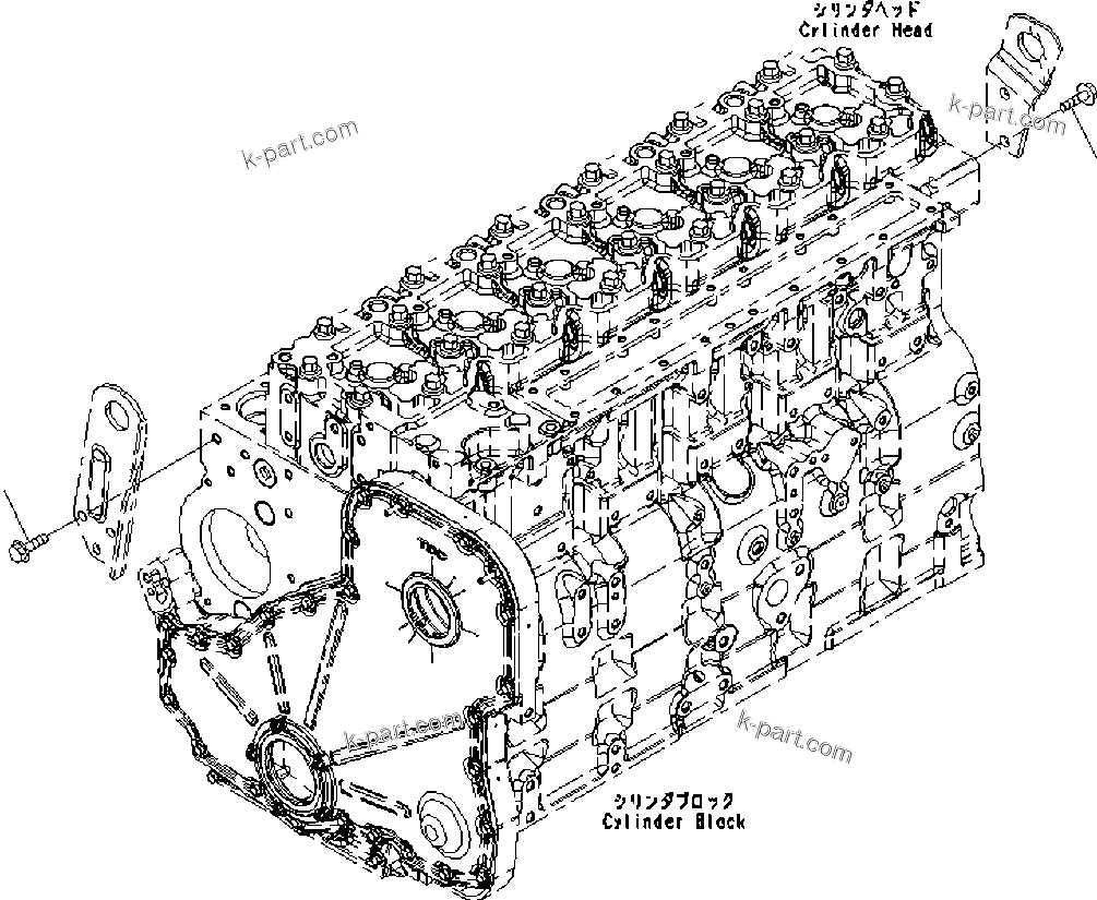 Komatsu parts book diagram for SAA6D114E-3D S/N 26852735-UP: ENGINE LIFTING EYE MOUNTS