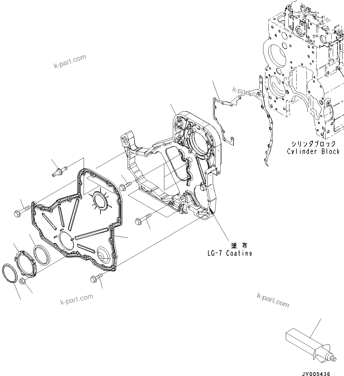 Komatsu parts book diagram for SAA6D114E-3D S/N 26852735-UP: FRONT COVER