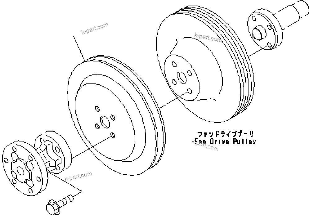 Komatsu parts book diagram for SAA6D114E-3D S/N 26852735-UP: ACCESSORY DRIVE PULLEY
