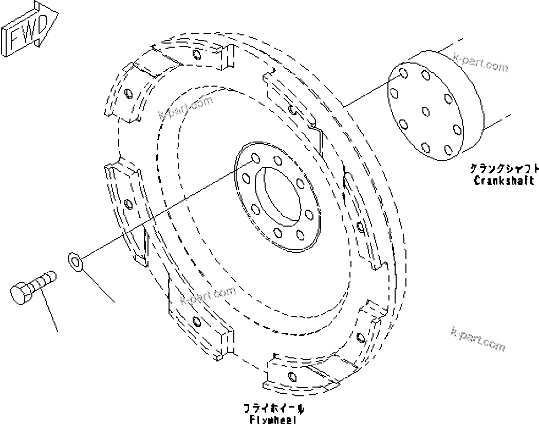 Komatsu parts book diagram for SAA6D114E-3D S/N 26852735-UP: FLYWHEEL MOUNTS